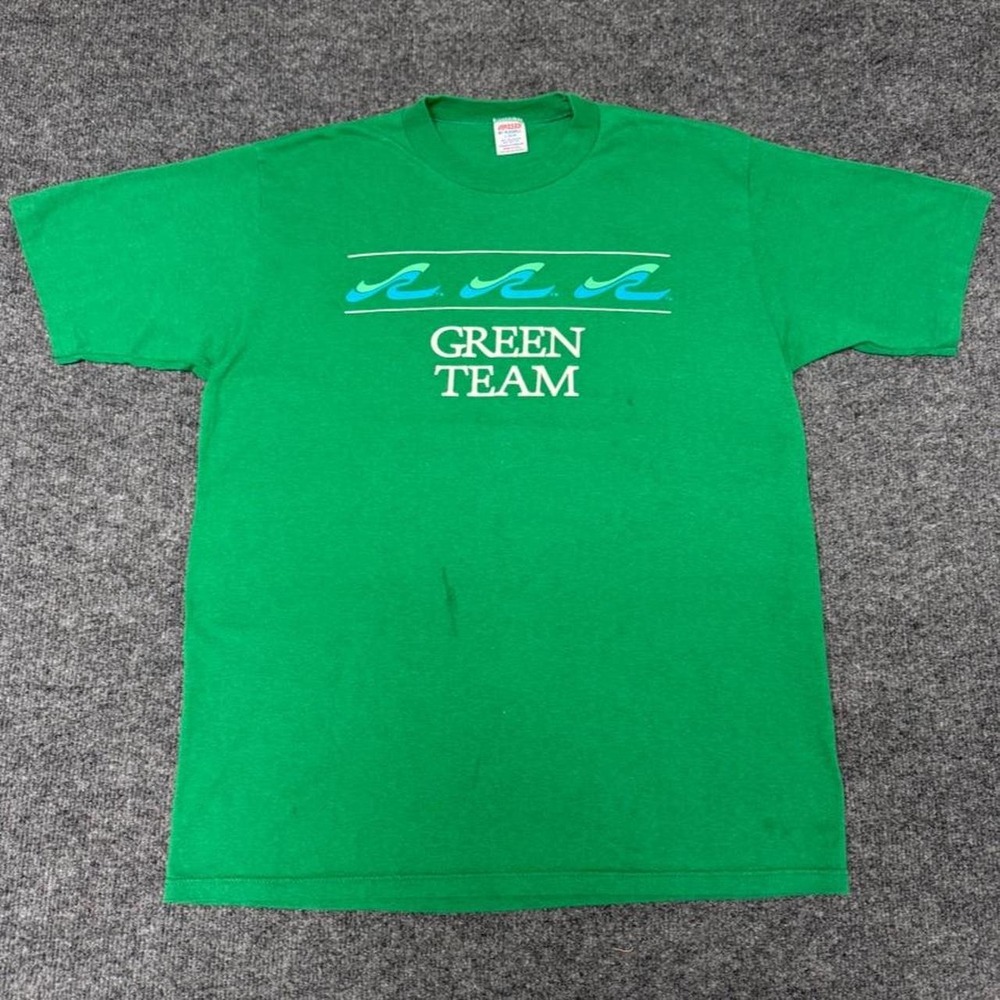 Vintage Jerzees Russell Sea Ray Green Team Graphic T-Shirt Mens Large USA Made